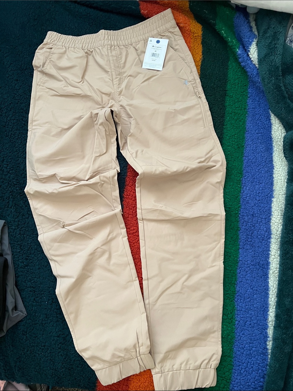 Champion Boys Light Beige Elastic-Waist Jogger Pants